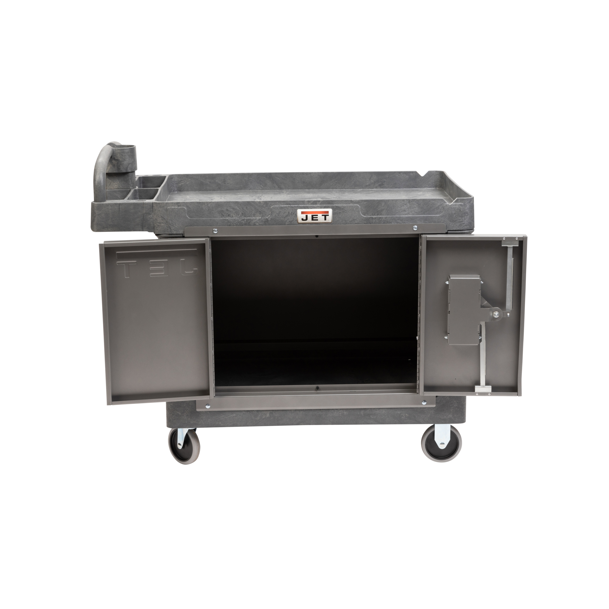 JET, Resin Cart 141016 w/ LOAD-N-LOCK, Total Capacity 500 lb, Shelves (qty.) 2 Material Resin, Model# JT1-127
